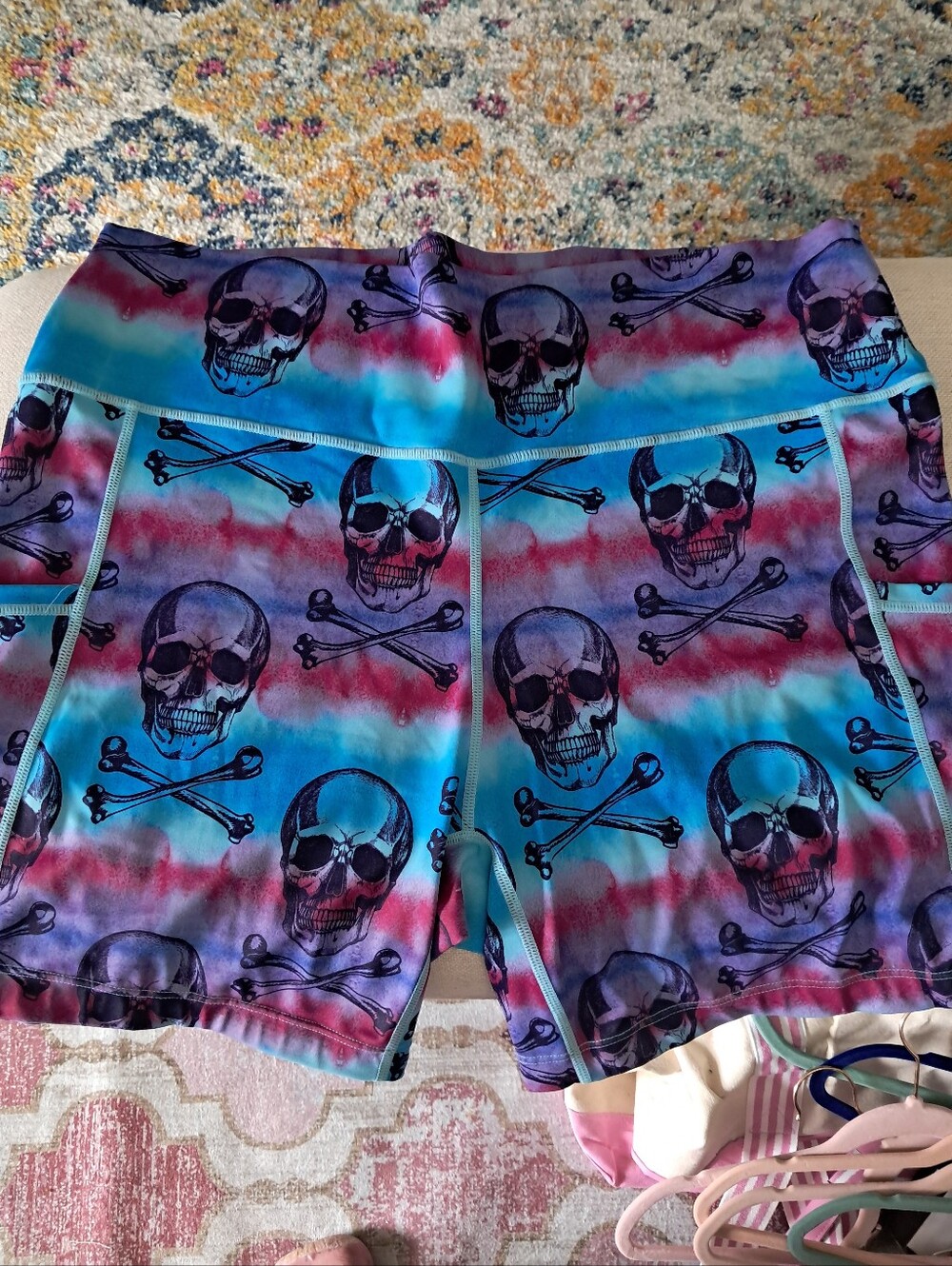 Cvg Skull Print 5 In Shorts- Blue, Purple, Pink Tie-Dye Xxl